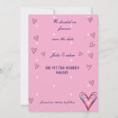 niedliches, farbiges Herz Save The Date (Rückseite)