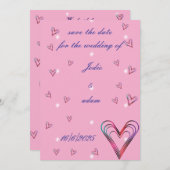 niedliches, farbiges Herz Save The Date (Vorne/Hinten)