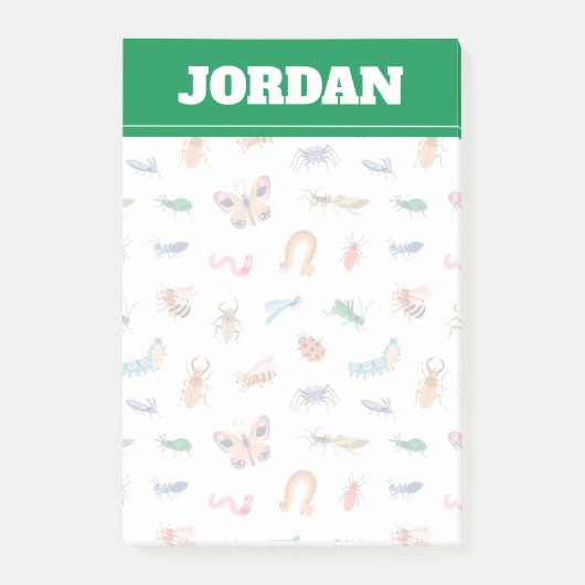 Niedliches farbiges Insektenmuster Post-it Klebezettel (Vorderseite)