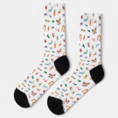 Niedliches farbiges Insektenmuster Socken (Linkes Detail)