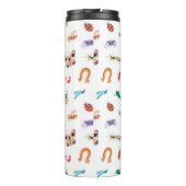 Niedliches farbiges Insektenmuster Thermosbecher (Rückseite)