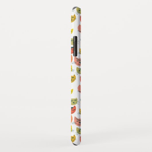 Niedliches, farbiges Katzen-Muster auf weiß Case-Mate iPhone Hülle (Hinten/Rechts)