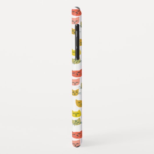 Niedliches, farbiges Katzen-Muster auf weiß Case-Mate iPhone Hülle (Hinten/Links)