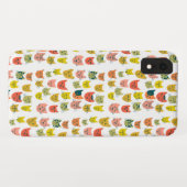 Niedliches, farbiges Katzen-Muster auf weiß Case-Mate iPhone Hülle (Rückseite (Horizontal))