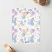 Niedliches farbiges Kindergeburtstag-Party Mitteilungskarte (Vorderseite/Rückseite Beispiel)