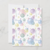 Niedliches farbiges Kindergeburtstag-Party Mitteilungskarte (Rückseite)