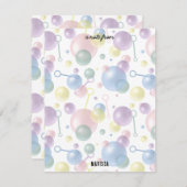 Niedliches farbiges Kindergeburtstag-Party Mitteilungskarte (Vorne/Hinten)