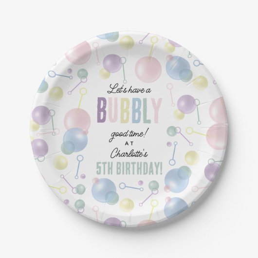 Niedliches farbiges Kindergeburtstag-Party Pappteller (Vorderseite)