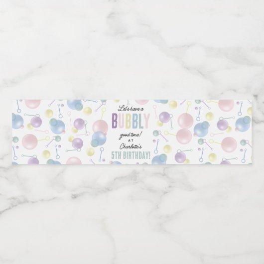 Niedliches farbiges Kindergeburtstag-Party Wasserflaschenetikett (Einzelnes Label)