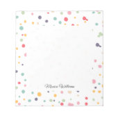 Niedliches Farbiges Konfetti Dots Muster Notizblock (Vorderseite)