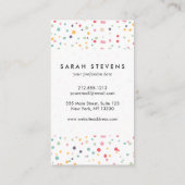 Niedliches Farbiges Konfetti Dots Muster Visitenkarte (Rückseite)