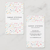Niedliches Farbiges Konfetti Dots Muster Visitenkarte (Vorne/Hinten)