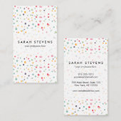 Niedliches Farbiges Konfetti Dots Muster Visitenkarte (Vorne/Hinten)