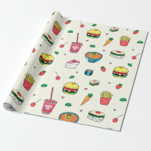 Niedliches, farbiges Lebensmittelmuster auf weiß