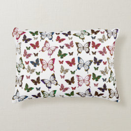 Niedliches, farbiges Marmorbutterfly-Federmuster Dekokissen