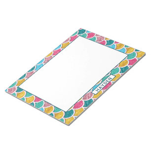 Niedliches farbiges Mermaid-Monogramm Notizblock