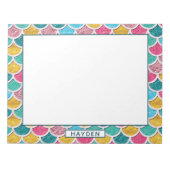 Niedliches farbiges Mermaid-Monogramm Notizblock (Vorderseite)