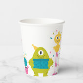 Niedliches farbiges Monster Pappbecher (Rückseite)