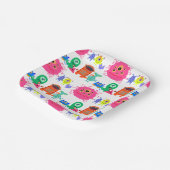 Niedliches farbiges Monster Pappteller (Gewinkelt)