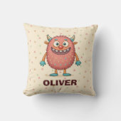 Niedliches farbiges Monster Personalisiert Kissen (Vorderseite)