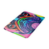 Niedliches Farbiges Mops-Portrait im Pop-Art-Stil Badematte (Schrägansicht)