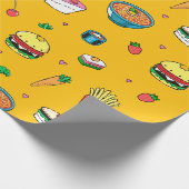 Niedliches, farbiges Muster auf Gelb Geschenkpapier (Ecke)