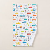 Niedliches, farbiges Muster des Autoverkehrs Badhandtuch Set (Handtuch)
