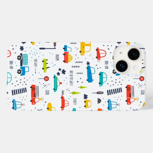 Niedliches, farbiges Muster des Autoverkehrs Case-Mate iPhone Hülle (Rückseite (Horizontal))