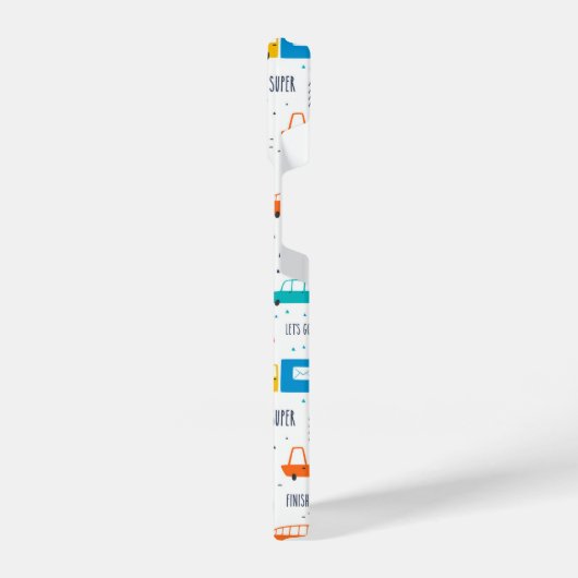 Niedliches, farbiges Muster des Autoverkehrs iPhone Hülle (Linke Seite)