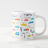 Niedliches, farbiges Muster des Autoverkehrs Jumbo-Tasse (Rechts)