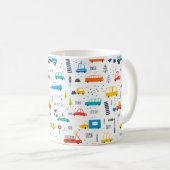 Niedliches, farbiges Muster des Autoverkehrs Kaffeetasse (VorderseiteRechts)
