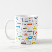 Niedliches, farbiges Muster des Autoverkehrs Kaffeetasse (Links)