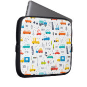 Niedliches, farbiges Muster des Autoverkehrs Laptopschutzhülle (Vorne Rechts)