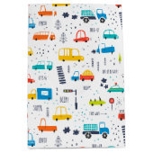 Niedliches, farbiges Muster des Autoverkehrs Mittlere Geschenktüte (Vorderseite)
