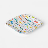 Niedliches, farbiges Muster des Autoverkehrs Pappteller (Gewinkelt)