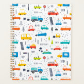 Niedliches, farbiges Muster des Autoverkehrs Planer (Vorderseite)