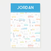 Niedliches, farbiges Muster des Autoverkehrs Post-it Klebezettel (Vorderseite)