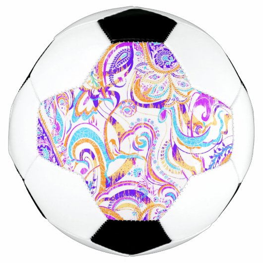 Niedliches, farbiges Paisley-Design Fußball (Vorderseite)