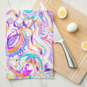 Niedliches, farbiges Paisley-Design Geschirrtuch (Viertel Falte)