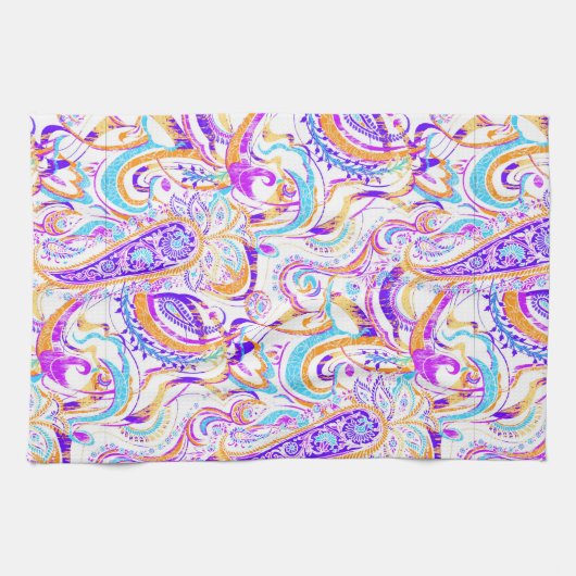 Niedliches, farbiges Paisley-Design Geschirrtuch (Horizontal)