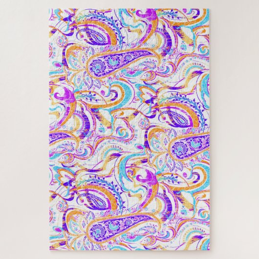 Niedliches, farbiges Paisley-Design Puzzle (Vertikal)