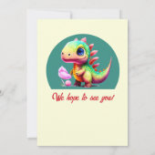 Niedliches farbiges Party Wie ein Dinosaurier, 2. Einladung (Rückseite)