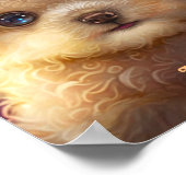 Niedliches farbiges Poodle Puppy Doet Kinderzimmer Poster (Ecke)