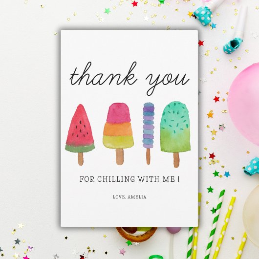 Niedliches farbiges Popsiv-Party Dankeschön-Karte Dankeskarte