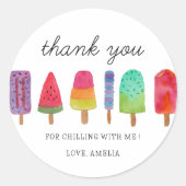 Niedliches farbiges Popsiv-Party Dankeschön-Karte Runder Aufkleber (Vorderseite)
