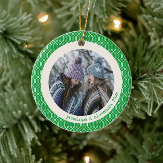 Niedliches farbiges Retro-Green-Schreibmaschine-be Keramik Ornament (Baum)