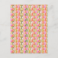 Niedliches Farbiges Retro-Happy Geburtstags-Textmu Postkarte