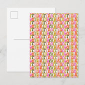 Niedliches Farbiges Retro-Happy Geburtstags-Textmu Postkarte (Vorne/Hinten)