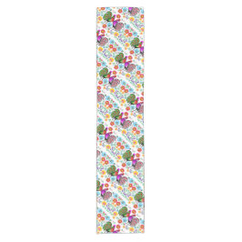 Niedliches farbiges Rooster-Muster Kurzer Tischläufer