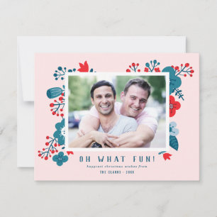 Niedliches farbiges skandinavisches Foto Feiertagskarte